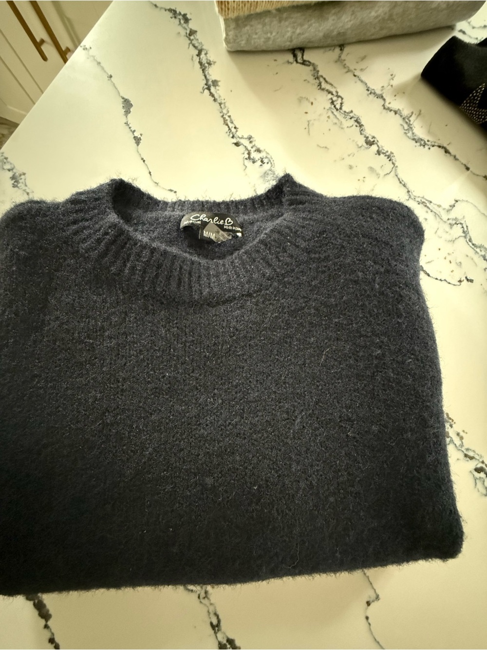 CHARLIE B Men's Crewneck Sweater in Navy Blue